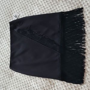 INC black skirt with fringe Sz 2 with tag